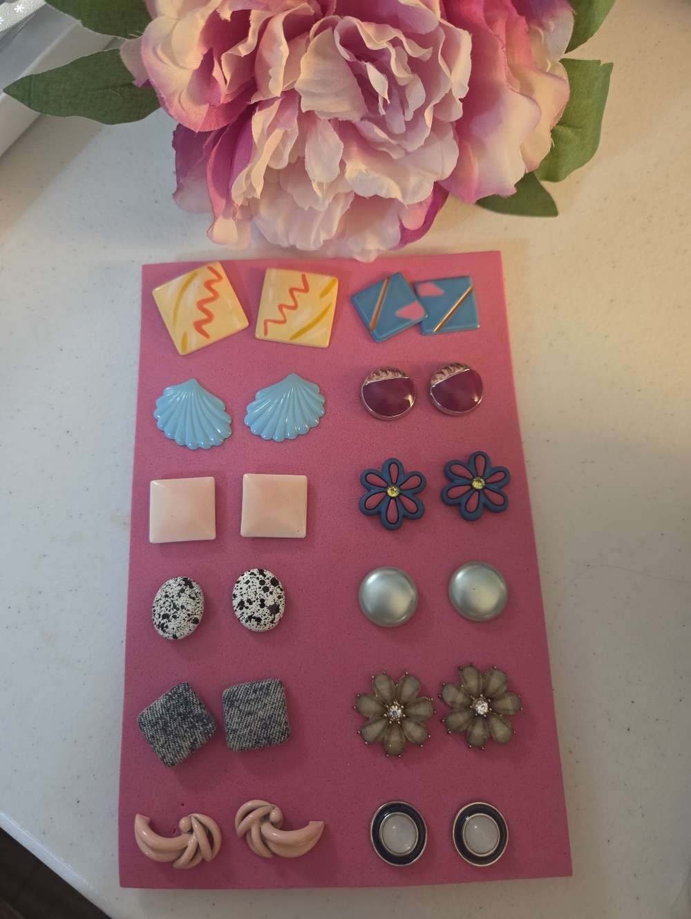 Vintage & Modern Assorted Colorful Earrings Bundle Lot Set 12 Pairs | Post Backs
